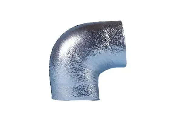 90° ALU-Grobkorn Bogen Abm. 76/60 mm, max. 196 mm  Außendurchm.